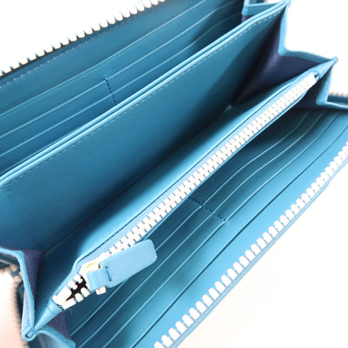 Valentino Long Wallet Leather Blue White PW2P0645YDW