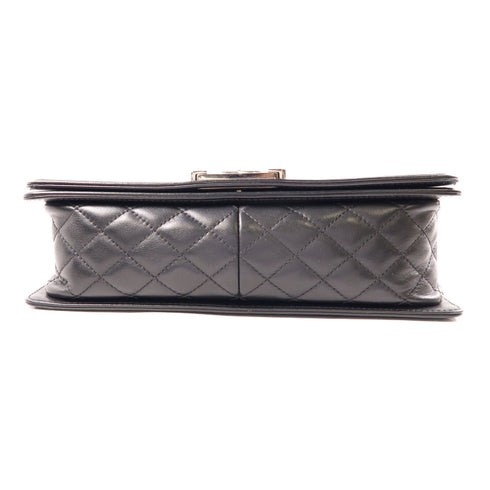 CHANEL CC SHW Boy 25 Chain Shoulder Bag A67086 Lambskin Leather Black