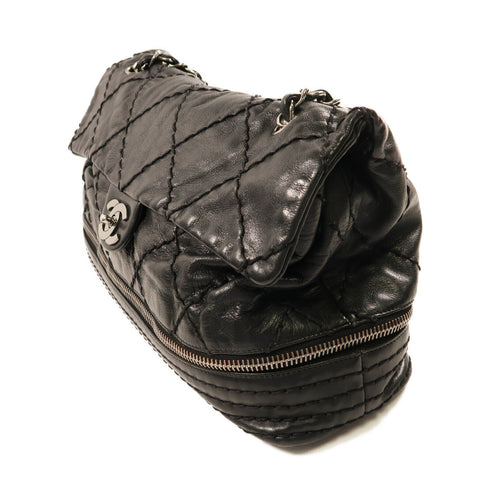 CHANEL CC SHW Chain Shoulder Calfskin Leather Black