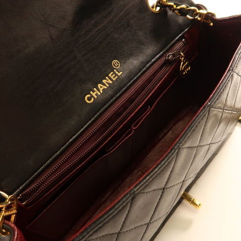 CHANEL CC GHW Chain Shoulder Bag Lambskin Leather Black v2