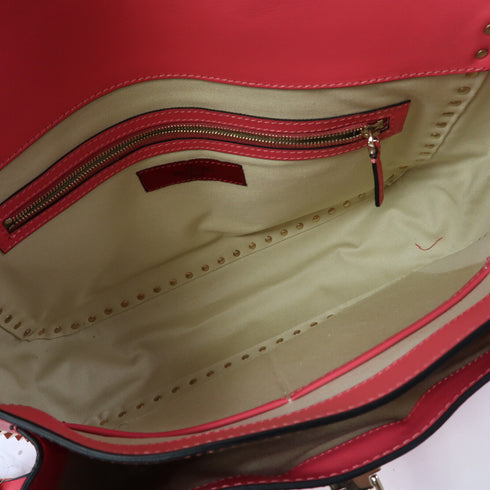 Valentino GHW Shoulder Bag Calfskin Leather Pink