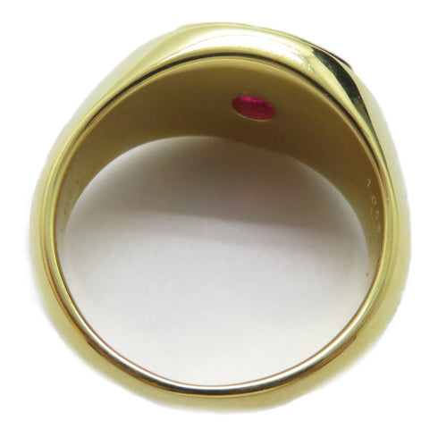 FINE JEWELRY 1.065ct Ruby 0.19ct Diamond Ring 18K Yellow Gold US#6.25