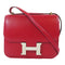 HERMES PHW Constance Mini Shoulder Bag Crossbody Veau Swift Leather Rouge Red