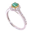 FINE JEWELRY 0.28ct Emerald 0.48ct Diamond Ring 18K White Gold US#6.75