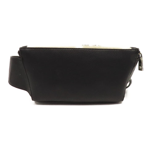 MOSCHINO SHW Waist Bag Canvas White Black Red