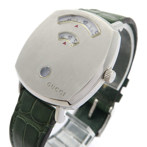 GUCCI GG Quartz Watch 157.4 Stainless Steel Silver