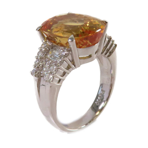 Fine Jewelry 8.72ct Topaz 0.68ct Diamond Ring US#5.75 PT900 Platinum