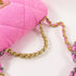 Chanel CC GHW Chanel 19 Chain Shoulder Bag Handbag Canvas Pink