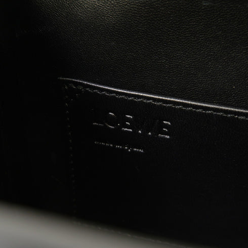 LOEWE SHW Postal 2 Way Shoulder Bag Handbag 309.56.W85 Calfskin Leather Black