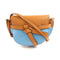 LOEWE GHW Mini Gate Crossbody Shoulder Bag Calfskin Leather Brown/Light Blue