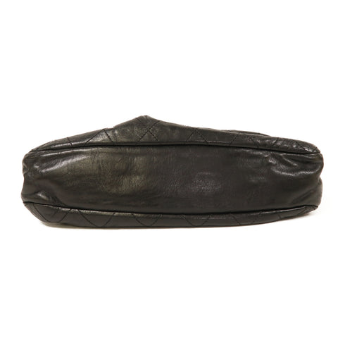 CHANEL CC Shoulder Bag Calfskin Leather Black