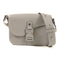 CHRISTIAN DIOR CD Saddle Shoulder Bag Calfskin Leather Gray