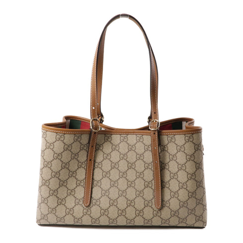 GUCCI SHW GG Emblem Small Tote Bag 2 Way Shoulder 815214 Coated Canvas Leather