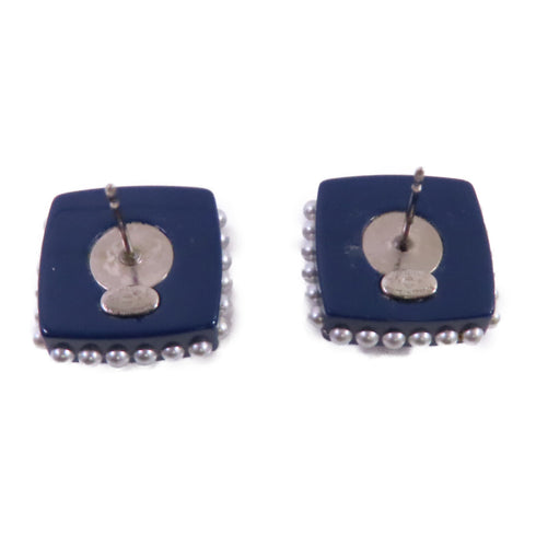 CHANEL CC Earrings 15/P PVC Blue White