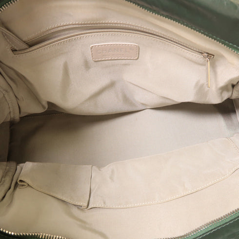 CHANEL CC SHW Chain Shoulder Bag Calfskin Leather Green v4