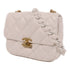 CHANEL CC Chain Shoulder Bag Calfskin Leather White