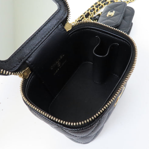 CHANEL Quilted CC GHW Chain Shoulder Bag AP3375 Caviar Leather Black