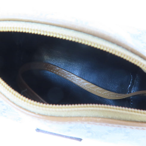 CELINE GHW Shoulder Crossbody Bag PVC Coated Canvas Brown