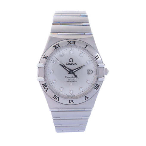 OMEGA Constellation 38mm Automatic Watch Diamond Stainless Steel Silver Color