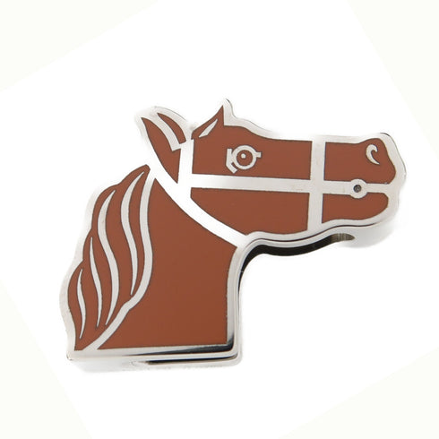 HERMES Scarf Ring Metal Silver/Brown