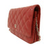 CHANEL Quilted CC SHW Wallet On Chain Shoulder Bag Lambskin Leather Red