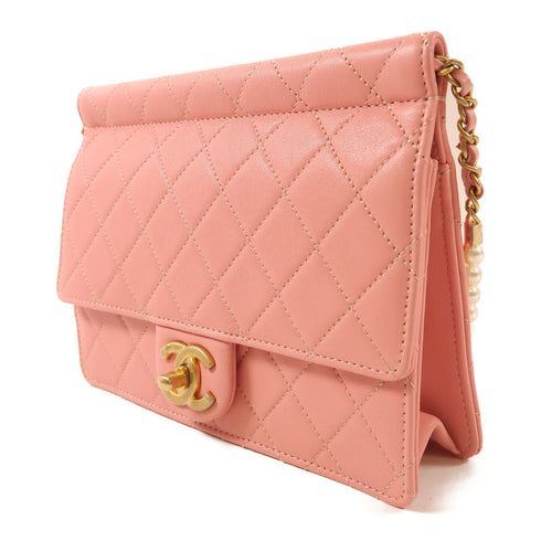 CHANEL CC GHW Chain Shoulder Bag Crossbody Calfskin Leather Pink
