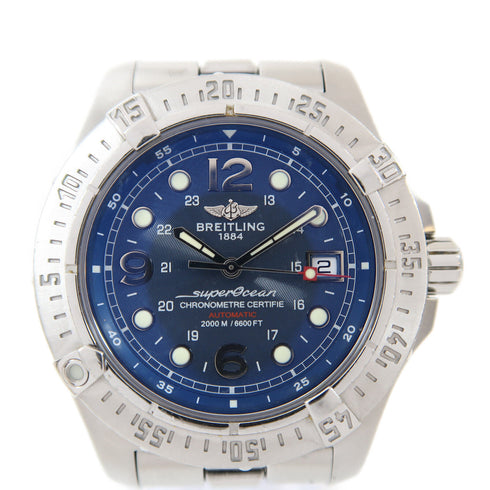 BREITLING Super Ocean Automatic Watch A17390 Stainless Steel Blue