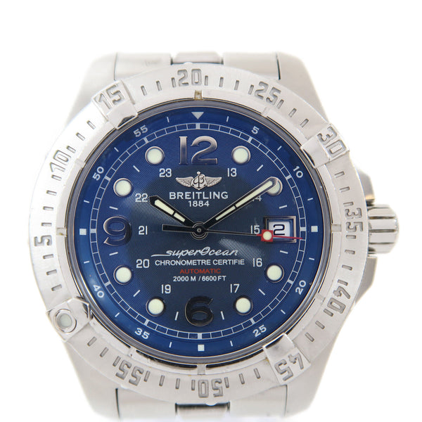 BREITLING Super Ocean Automatic Watch A17390 Stainless Steel Blue
