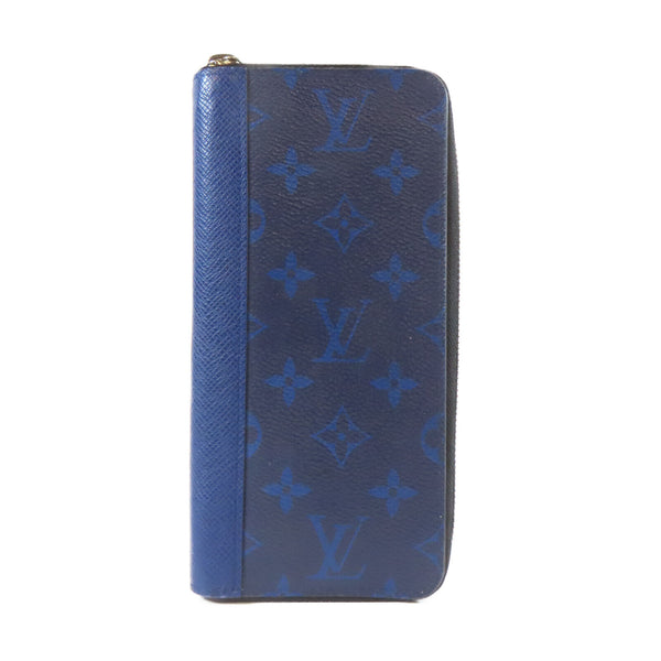 LOUIS VUITTON LV SHW Long Round Wallet Taiga Blue