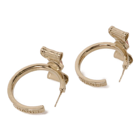 CHANEL CC Earrings B22S Metal Gold Pink