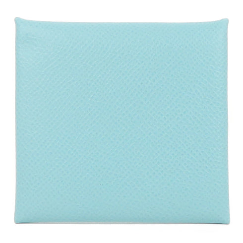 HERMES PHW Bastia Coin Purse Case Epsom Leather Bleu Atoll Light Blue