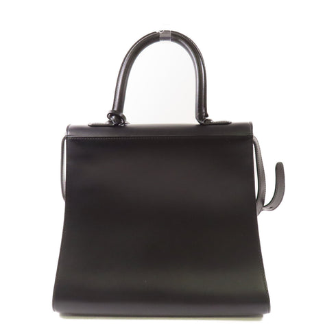 Delvaux L'Humour MM 2 Way Shoulder Bag Calfskin Leather Black