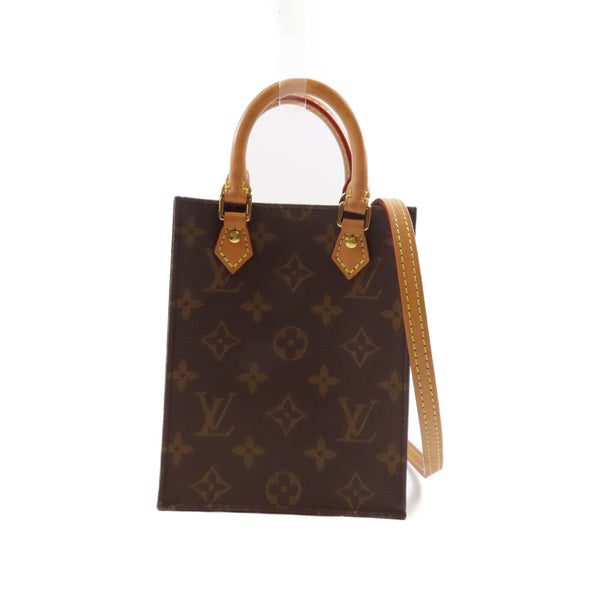 LOUIS VUITTON LV Petit Sac Plat 2 Way Shoulder Bag Handbag M69442 Monogram Brown v1