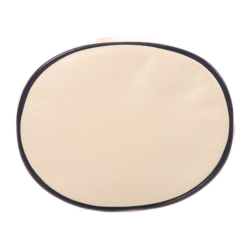 GUCCI GG GHW Bucket Chain Shoulder Bag 573817 Calfskin Leather White