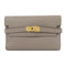 HERMES GHW Kelly Depliant Wallet Epsom Leather Gris Asphalte Grey