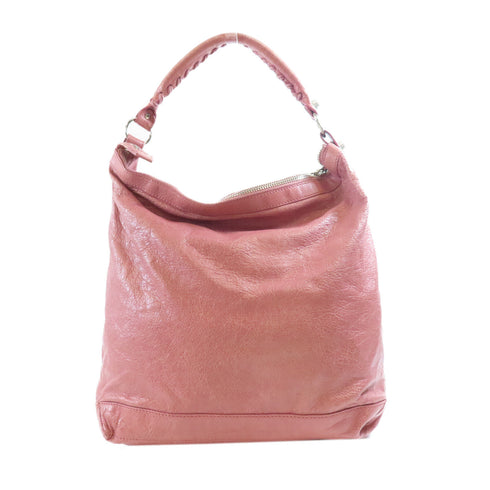 BALENCIAGA SHW Bucket Shoulder Bag Calfskin Leather Pink