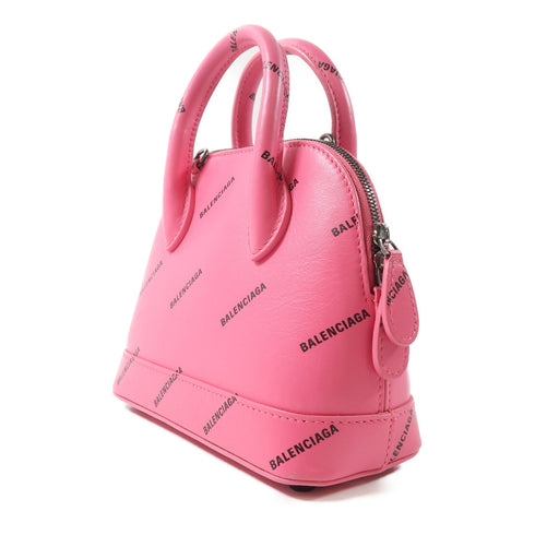 BALENCIAGA SHW Ville 2 Way Shoulder Bag Handbag 550646 Calfskin Leather Pink