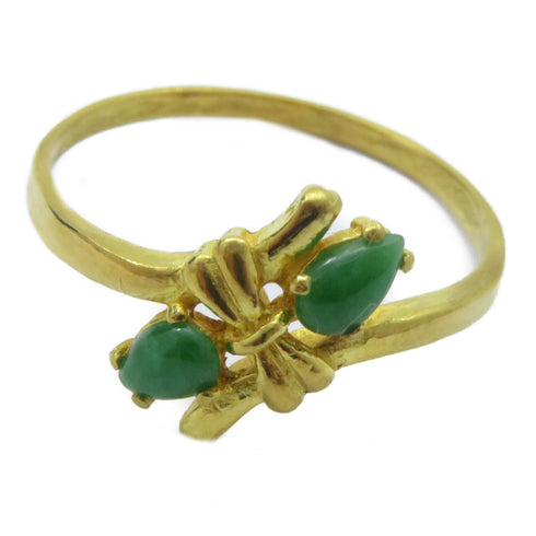 Fine Jewelry Jade Ring 24K Yellow Gold