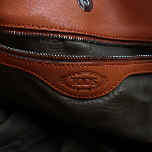 TOD'S SHW Hand Bag Calfskin Leather Orange