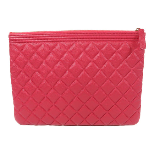 CHANEL CC GHW Pouch Calfskin Leather Pink