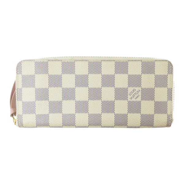 LOUIS VUITTON LV GHW Clémence Long Wallet N61264 Damier Azur White