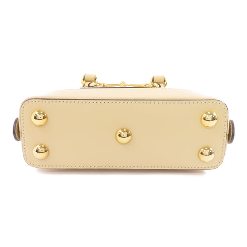 GUCCI GG GHW Horsebit 1955 2 Way Shoulder Bag 640716 Calfskin Leather Beige