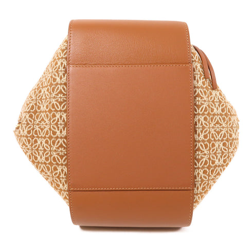 LOEWE GHW Hammork 2 Way Bag Canvas/Leather Brown