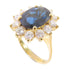 FINE JEWELRY Sapphire Diamond Ring US#6 18K Yellow Gold