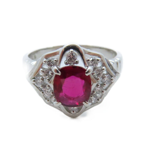 JEWELRY Ruby Ring 0.21ct/3.9g PT900 Platinum US#5.75 Silver/Pink