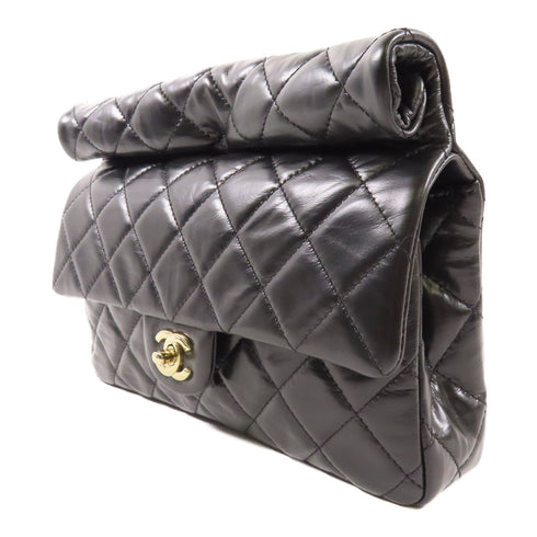 CHANEL CC GHW Clutch AS4199 Lambskin Leather Black