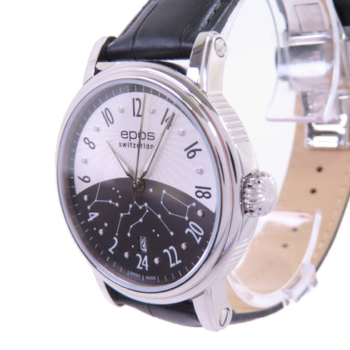EPOS Emotion 3390S Automatic Watch Stainless Steel Leather Belt