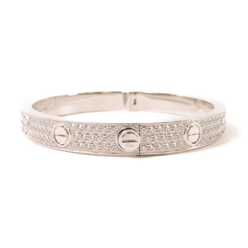 CARTIER Love Bracelet Bangle Diamond Cartier #17 18K White Gold