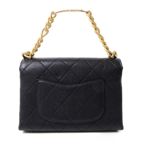 CHANEL CC GHW Chain 2 Way Bag AS2711 Calfskin Leather Black