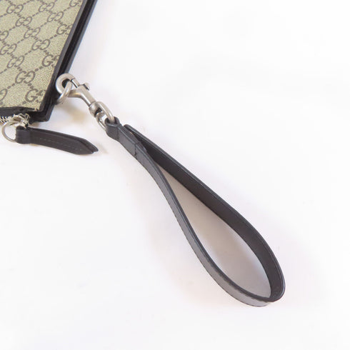 GUCCI GG SHW Handbag Clutch Bag 473904 PVC Coated Canvas Brown/Black